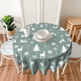 thumbnail image 6 of Merry Christmas Round Tablecloth 60 Inch, Christmas Party Tablecloths Stain Resistance Polyester Table Cloth for Holiday Parties Kitchen Dining Indoor Outdoor, 6 of 6