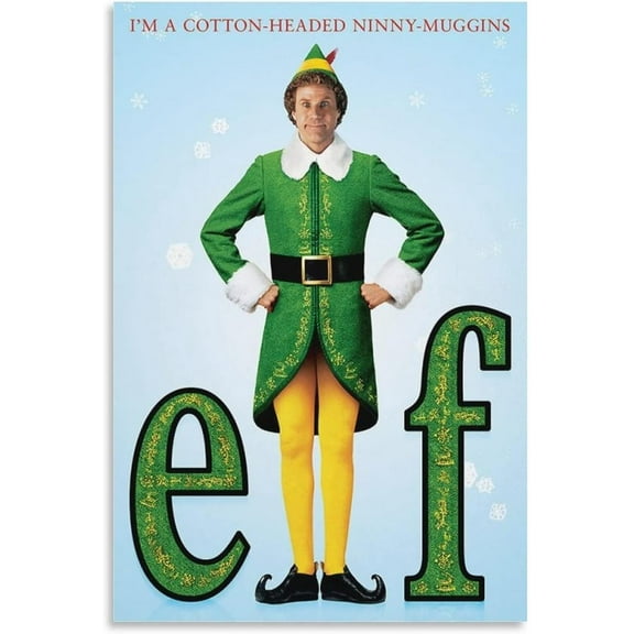 BUY ART FOR LESS Officially Licensed Elf movie I'm Cotton-Headed Ninny-Muggins 24 x 36 Inch Art Poster - Decorative Print - Poster Paper - Ready to Frame