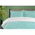 thumbnail image 4 of Ambesonne Stripes Duvet Cover Sets, Simple Aquatic Doodle Waves, 2-Queen, Seafoam Pale Blue, 4 of 7