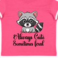 thumbnail image 4 of Inktastic Raccoon Always Cute Sometimes Feral Girls Toddler T-Shirt, 4 of 5