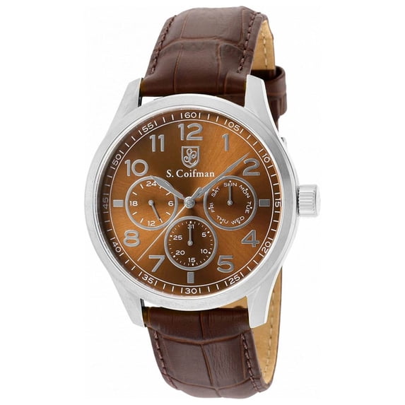 S. Coifman SC0502 Men's Silver Tone Case Copper Dial Quartz Watch