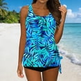 thumbnail image 4 of Trajes de baño para mujer, Trajes de baño para mujer, Traje de baño bikini sin mangas estampado para mujer, Traje de baño push-up acolchado, Conjuntos de blusa y traje de baño para mujer, Traje de bañ, 4 of 7