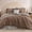 Amber Brown-Oversized Queen, variant on Full Amber Brown 7-Piece Ruffle Microfiber Bed-in-a-Bag Set