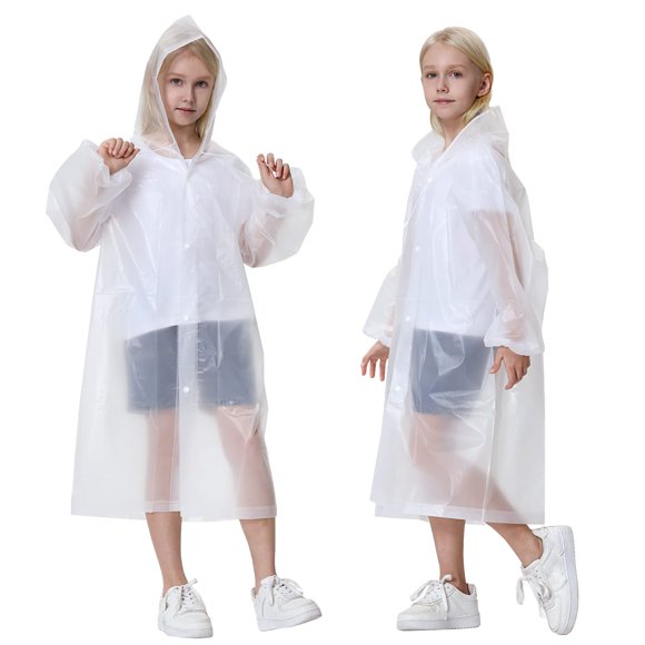 Reusable Raincoats 2 Pack EVA Rain Ponchos For Adults Kids Rain Coats With Hood For Girl Boy Girls Winter Coats Size 5 Thin Jackets for Girls Big Girls Jacket Toddler Jacket Kid Jackets Girls Weights