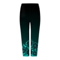 thumbnail image 3 of felwors Floral Capri Pants for Women High Waist Tummy Control Printed Leggings Trendy Casual Dressy Comfy Silm Fit Tights Mint Green for Size L, 3 of 4