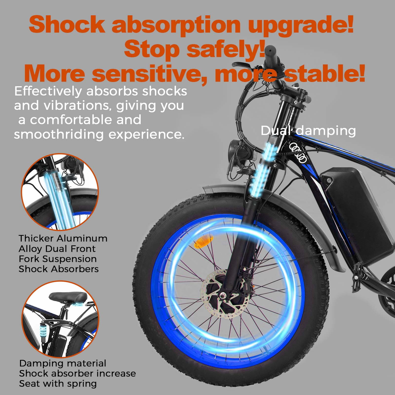 Electric Bike for Adults,3000W Motor E-Mountain Bike 52V 23Ah,26"*4.0 Fat Tire,UL2849