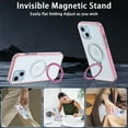 thumbnail image 4 of CASEFIV for iPhone 14 Case, iPhone 13 Case with Magnetic Invisible Stand [Compatible with MagSafe] Built-in Screen Protector Military Drop Protection Shockproof Slim Translucent Case Cover, Rose, 4 of 7