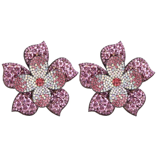 2 parches de diamantes de cristal, apliques, pegatinas, flores, ropa, zapatos, decoración, accesorio DIY, color rosa
