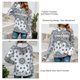 thumbnail image 5 of Sudadera con capucha Manga larga Estampado Cordón Con capucha Casual Tops de lana de moda para mujer Blanco XXL, 5 of 6