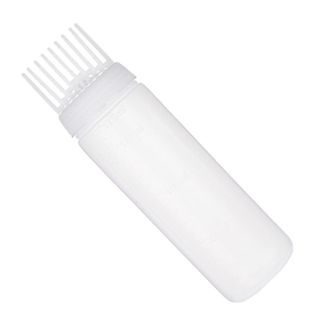 Botella aplicadora de peine de raíces, botella exprimible/herramientas para permanente/peinado multifuncional para el cabello Blanco