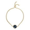 thumbnail image 2 of DEMDACO Gold Tone Blue Marblesque One Size Brass Adjustable Chain Dot Cable Bracelet, 2 of 3