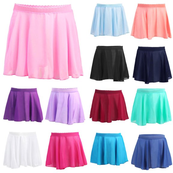 Bxsruta Girls Bow Knot Chiffon Skirt Loose Fit Dance Sports Skirt for Kids Casual Soft Daily Wear Short Skirt Sizes 5-16 Years
