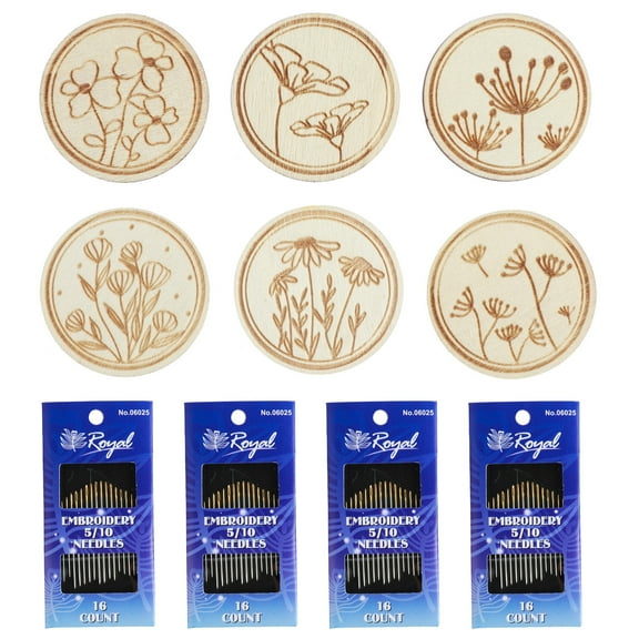 6Pcs Cross Stitch Needle Minder Magnetic Needle Minder Flower Patterned Needle Keepers Embroidery Sewing Needle and Pin Holders for Crafts and Needlework Supplies