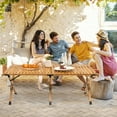 thumbnail image 5 of Gymax Portable Folding Bamboo Camping Table w/ Carry Bag Outdoor & Indoor Natural, 5 of 10