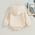 thumbnail image 4 of Okbabeha Newborn Baby Boy Outfits Warm Fleece Hoodie Romper Long Sleeve Bubble Sweatshirt Onesie Infant Fall Winter Clothes, 4 of 8