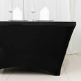 thumbnail image 4 of BalsaCircle 6 feet Black Stretch Spandex Fitted Round Tablecloth with Foot Pockets Reception Catering Dining Table Linens, 4 of 8