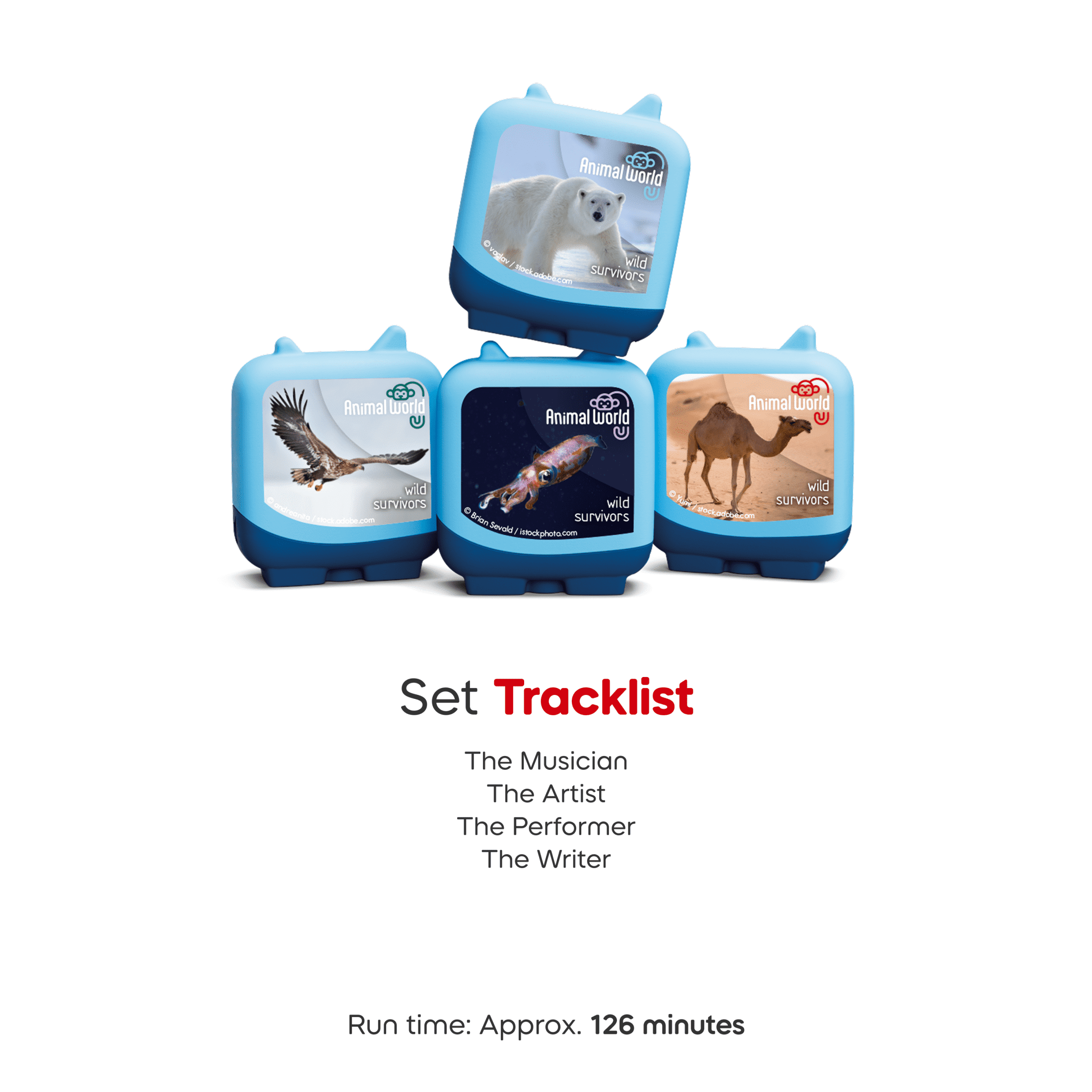 tonies Animal World - Wild Survivors Clever Set, 4 Pack, Age Group 5+