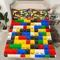 thumbnail image 2 of Castle Fairy Colorful Brick 4 Pieces Queen Sheet Sets,Building Blocks Ultra Soft Flat Sheet,Construction Game Queen Fitted Sheet,Luxury Kids Bedroom Decor, 2 of 7