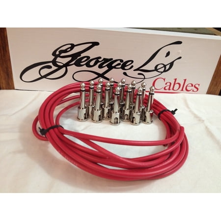 George L 155 Pedalboard Effects Cable Kit LARGE .155 Red / Nickel 15/14
