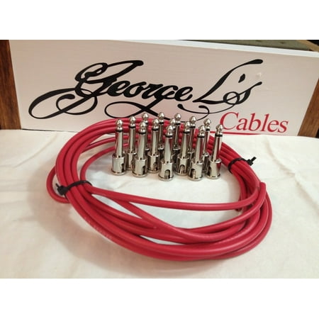 - George L 155 Pedalboard Effects Cable Kit LARGE .155 Red / Nickel 15/14