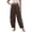 C-Coffee329, variant on DHFJKG Womens Harem Pants Summer Casual Loose Fit Mid Rise Pleated Solid Color Tapered Pants With Pockets Lightweight Linen Soft Leisure Trousers