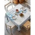 thumbnail image 6 of Coastal Blue Table Cloth, Ocean Coral Starfish Jellyfish Seahorse Waterproof Tablecloth for Square Tables, Reusable Washable Fabric Table Cover for Restaurant Kitchen Dining Tables 60"x60", 6 of 6