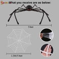 thumbnail image 4 of Spencer Halloween Spider Web Decorations 5FT Giant Round Spider Web & 5FT Fake Large Hairy Spider White Stretch Cobweb Props for Outdoor Indoor Yard Halloween Decor, 4 of 8