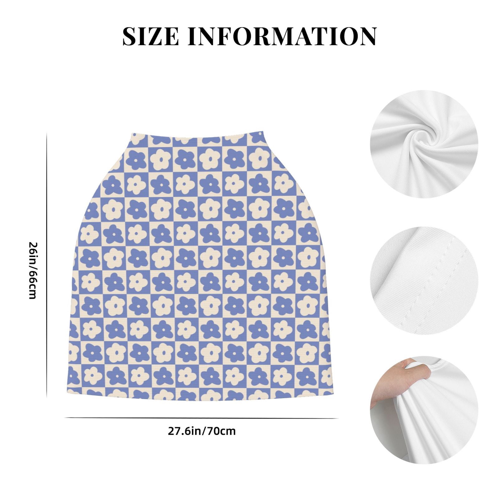 Fotbe Plaid Flowers Pattern Car Seat Covers for Babies, Nursing Breastfeeding Cover Infant Carseat Canopy, Soft Stretchy Carrier Cover