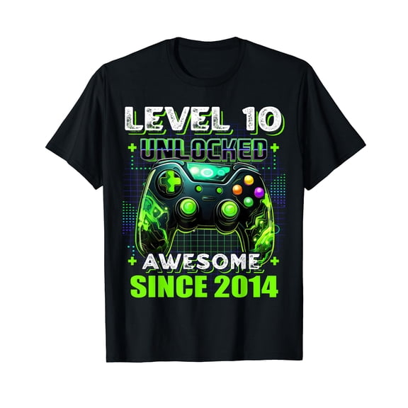 10th Birthday Gamer 10 Year Old Funny Bday Boy Ten Son T-Shirt