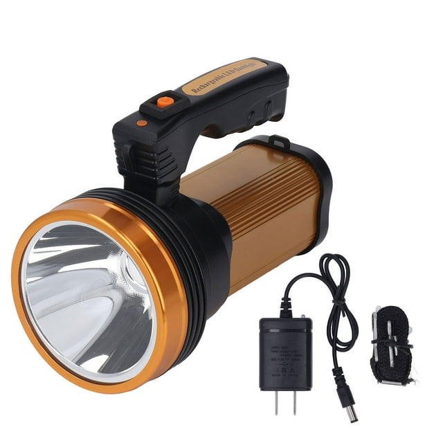 Foco de mano portátil recargable, potente linterna LED para acampar al aire libre, cortes de energía