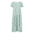 thumbnail image 4 of gljltg Women's Casual Flower Print Tiered Maxi Dress with Pockets, Polyester Spandex Lightweight Breathable Summer Winter, Beach Travel Work Party Outfit, Easy Care Washable, 4 of 6