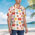 thumbnail image 3 of Fuzoiu Crabs And Seastars Print Hawaiian Shirt for Men, Summer Beach Casual Short Sleeve Button Down Shirts, Men’s Beach Summer Shirts with Pocket,3X-Large, 3 of 7