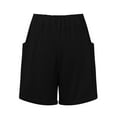 thumbnail image 5 of Povozer Women Shorts Plus Size Womens Summer Cotton Comfy Drawstring Casual Elastic Waist Pocket Loose Shorts Pants(Black,S), 5 of 5