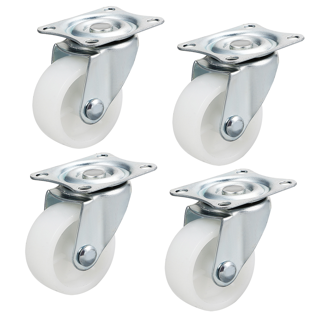 4Pcs 1.5 Inch Swivel Casters Wheels PP Plastic Wheel Top Plate Mounted