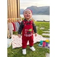 thumbnail image 5 of Cjfdfy Newborn Baby Boy Christmas Fall Outfit Plaid Bow Long Sleeve Romper Overalls Pants And Santa Hat Infant Cute My 1St Christmas Fall Winter Clothes 0-18M, 5 of 9