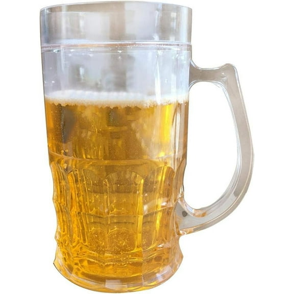 15.2 oz Double Mezzanine Double Layer Frozen Glass Beer Mug