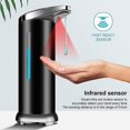thumbnail image 3 of Stainless Steel Automatic Soap Dispenser, Touchless Sanitizer Dispenser with Infrared Sensor, Adjustable Switch and Waterproof Base (Black Battery), 3 of 3
