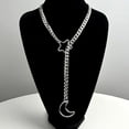 thumbnail image 6 of WE-POLUJ Sturdy Alloy Slip Chain Necklace Featuring Star Moon and Heart Accent Designs, 6 of 14