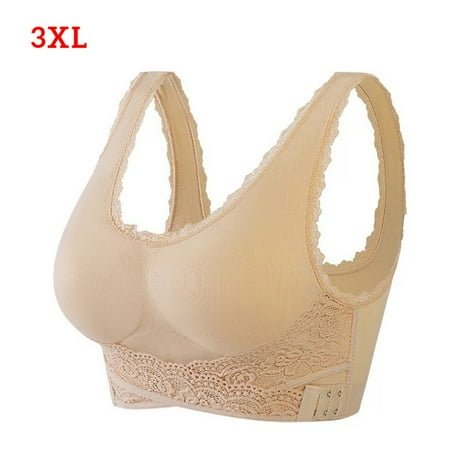 

ELENXS Women Fitness Bra Wireless Push Up Lace Design Sports Bra Yoga Adjustable Girl Underwear