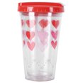 thumbnail image 3 of Verdant Touch Drinkware - Taza de agua de doble capa, innovadora y bonita taza portátil con popote para uso en casa y oficina (corazón rojo, 450 ml), 3 of 14