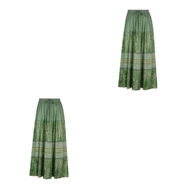 Sonducket larga plisada para niñas, faldas estampadas de cintura alta Retro bohemias, ropa de verano para novia e hija de vacaciones Type1 NO1 Sonducket CBP588675