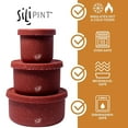 thumbnail image 2 of Silipint: Silicone Lidded Bowls: Set of 3: Speckled Red - 10, 20 & 30oz - Flexible, Unbreakable, Easy Storage, Non-Slip, 2 of 10