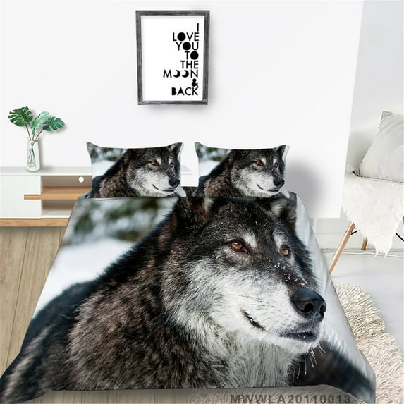 Duvet Cover Set Unique Design High Quality 3D Wolf Printed Home Textiles Cool Bedding Cover Set,Twin (68"x86")