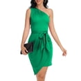 thumbnail image 3 of Aiyino Women's Fashion One Shoulder Ruched Bodycon Dresses Sexy Fitted Cocktail Party Dress, 3 of 6