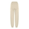 thumbnail image 7 of CFLVAEK Barrel Sweatpants for Women Loose Fit Wide Leg Baggy Lounge Sweatpant Casual Drawstring High Waisted Travel Pants with Pockets Beige L, 7 of 7