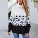 thumbnail image 4 of Gibobby Casual Suéter para Mujer, Suéter de punto de cuello alto para mujer, de gran tamaño, manga larga, dobladillo derramado, túnica(Negro,G), 4 of 5