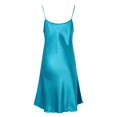 thumbnail image 6 of Plus Size Night Gowns for Adult Women Sexy V Neck Breathable With Satin Spaghetti Strap Chemise Night Dress Sleepwear Blue 4XL, 6 of 7