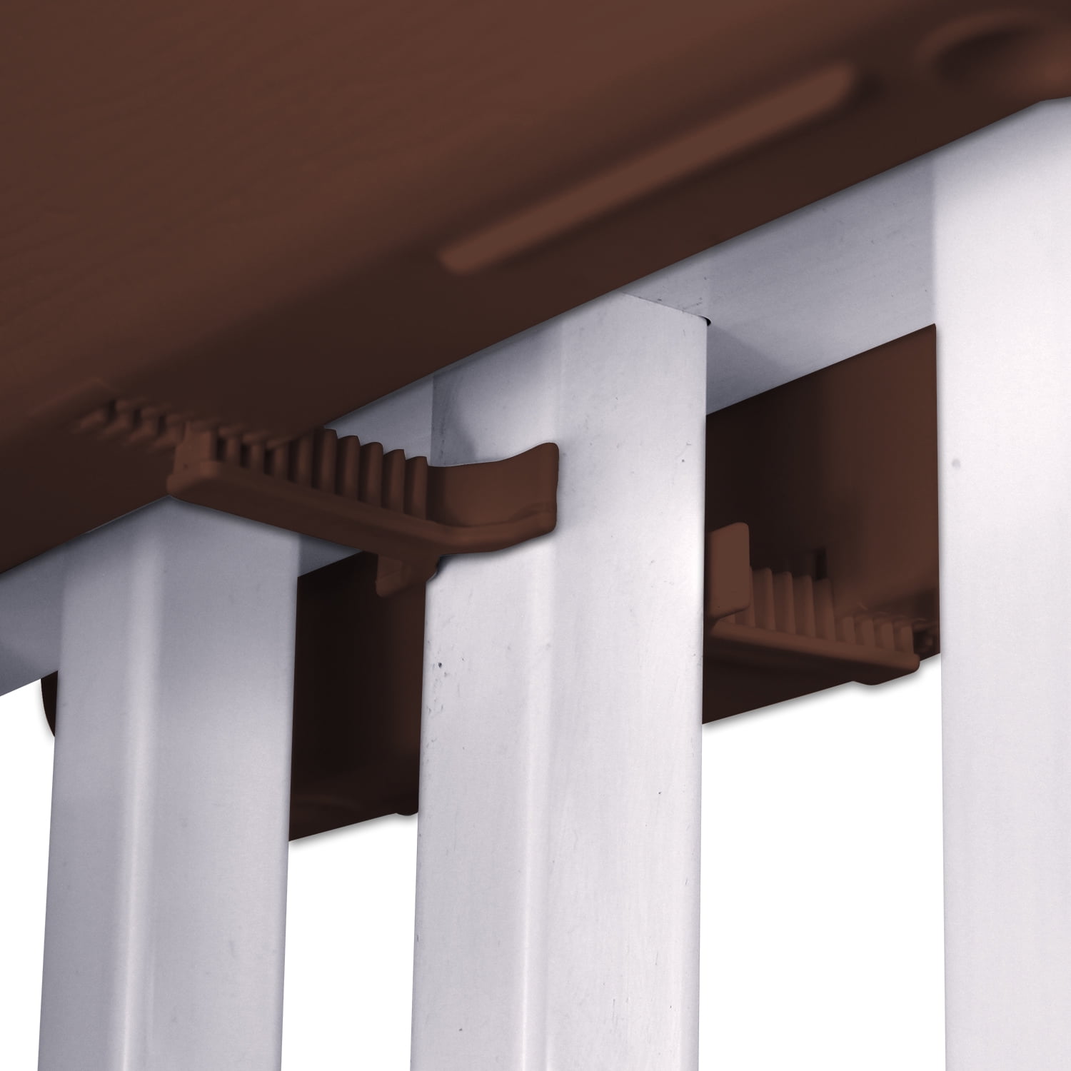 Bloomers Railing Planter with Drainage Holes – 24" Weatherproof Resin Planter – Brown
