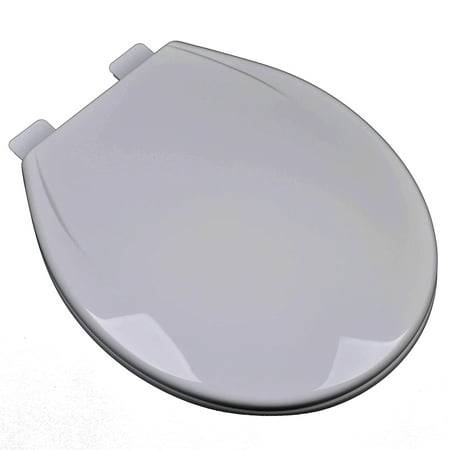 BathDecor Slow Close Plastic Round Front Contemporary Design Toilet Seat with a Closed Front and Release 'N' Clean Hinge,