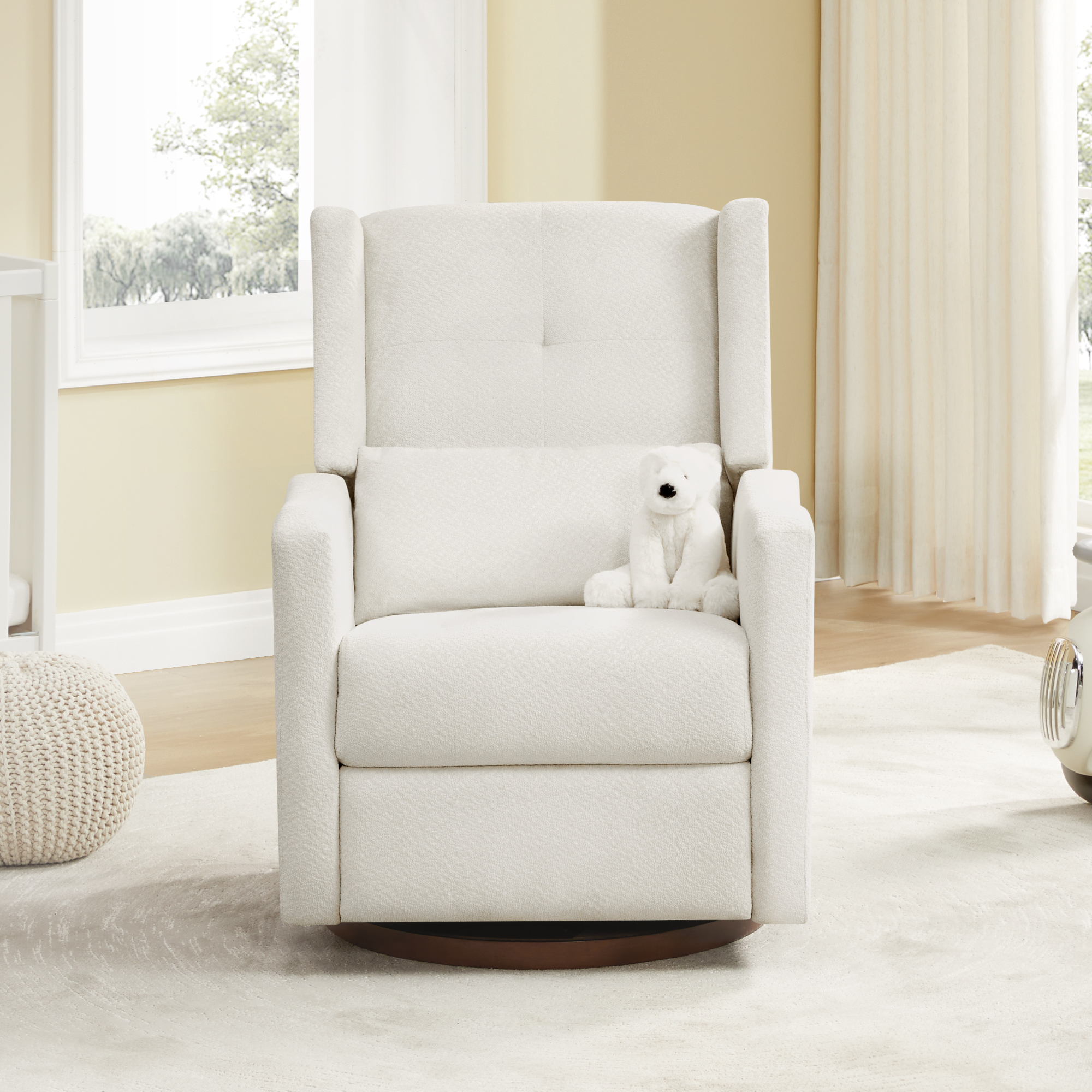 CHITA Manual Swivel Glider Recliner 360°Swivel Fabric Recliner Sofa for Living Room